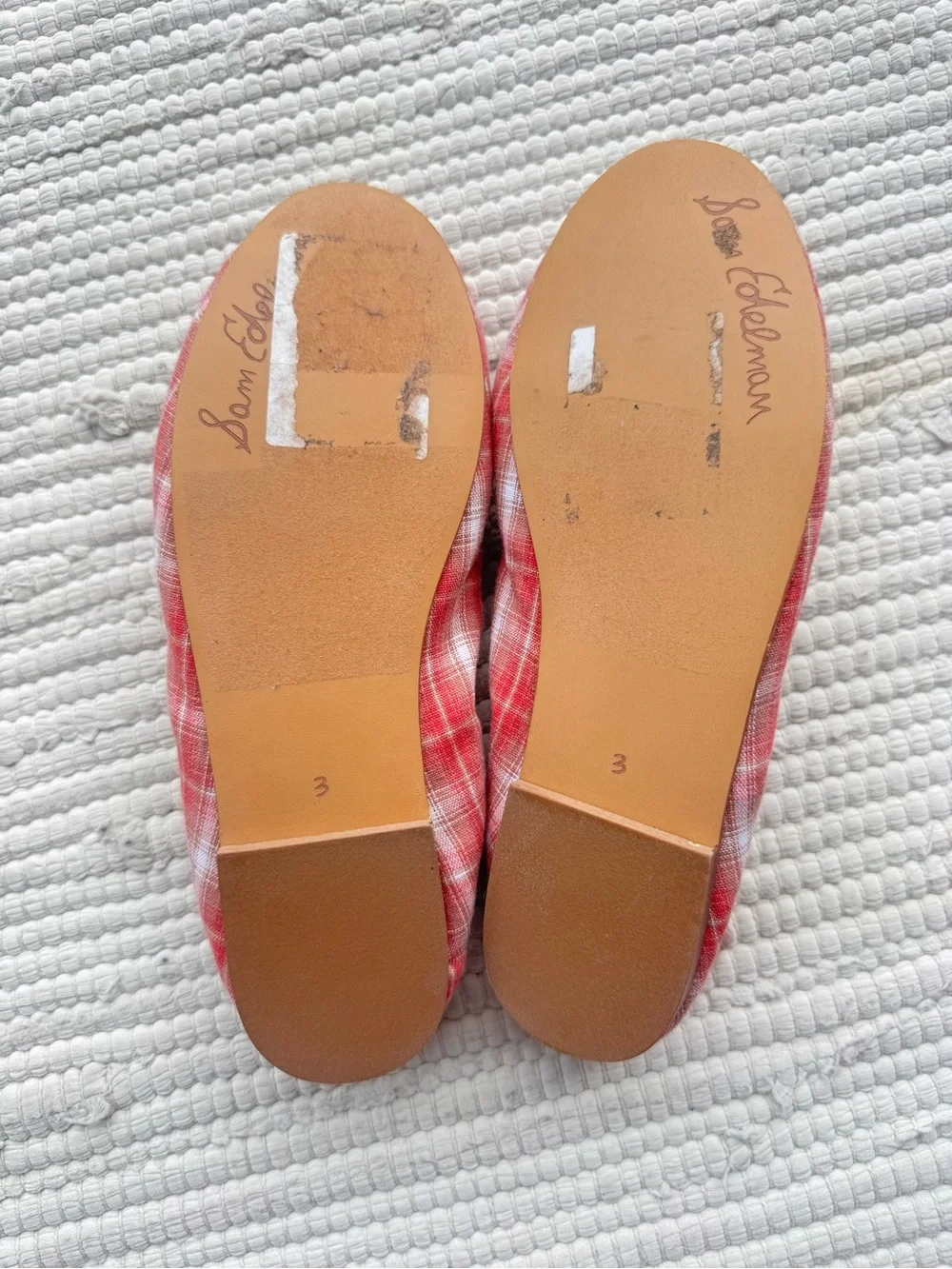 Sam Edelman Felicia Plaid Ballet Flats Pink Plaid Size 3